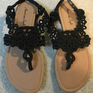 Black and Tan Sandals